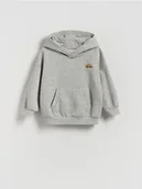 Bluzy i sweterki niemowlęce - Reserved - Bawełniana bluza z haftem - jasnoszary - miniaturka - grafika 1