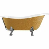 Wanny - Besco WKO-160-GZC OTYLIA GLAM złota wanna wolnostojąca 160 x 77 nogi chrom - miniaturka - grafika 1