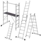 Drabiny - Aluminiowe rusztowanie drabinowe Vadans 320 cm - miniaturka - grafika 1