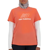 Koszulki sportowe damskie - Koszulka New Balance WT41816GFR - pomarańczowa - miniaturka - grafika 1