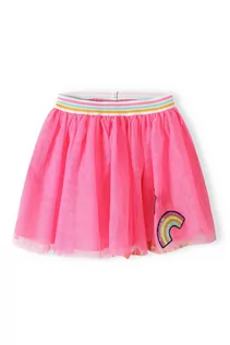 Sukienki i spódniczki dla dziewczynek - Różowa spódnica krótka dziewczęca z cekinami - grafika 1
