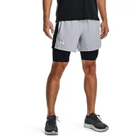 Spodenki damskie - Under Armour Launch 12 cm 2N1 szorty męskie, L, szare - miniaturka - grafika 1