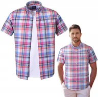 Koszule męskie - KOSZULA Męska w KRATKĘ z Krótkim Rękawem SLIM FIT Bawełniana M Pako Jeans - miniaturka - grafika 1