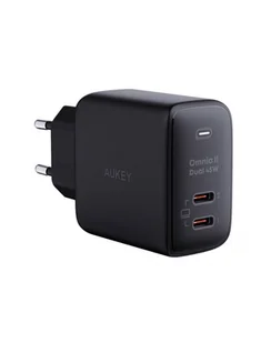 Aukey Ładowarka Sieciowa Pa B4T 2Xusb C 45W Czarna - Ładowarki do telefonów - miniaturka - grafika 1