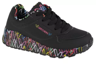 Buty dla dziewczynek - Skechers Uno Lite 314976L-BKMT dziewczęce sneakersy, czarne, rozmiar 37 - grafika 1