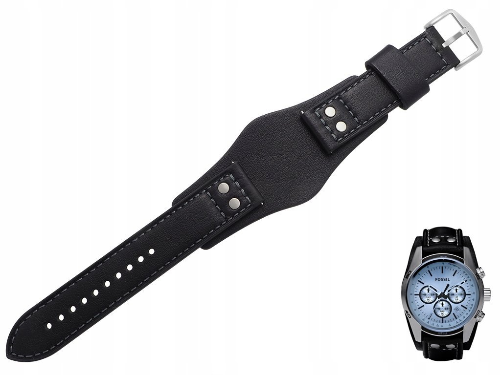 Czarny pasek Fossil Coachman CH2564 skórzany oryginał