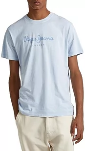 Pepe Jeans Koszulka męska Jayden, niebieski (wybielacz niebieski), XL - Koszulki męskie - miniaturka - grafika 1