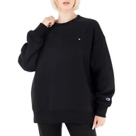 Bluzy damskie - Bluza Champion Honeydew Minimal Oversized Reverse Weave Sweatshirt 116241-KK001 - czarna - miniaturka - grafika 1