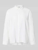 Bluzki damskie - Bluzka lniana o kroju relaxed fit z kołnierzykiem koszulowym model 'GOA' - miniaturka - grafika 1