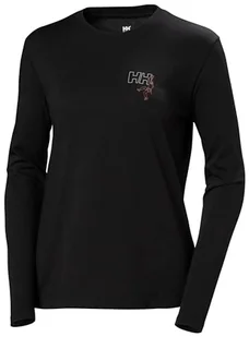 Helly Hansen Damska koszulka z długim rękawem F2F W z bawełny organicznej - czarna, XS - Koszulki i topy damskie - miniaturka - grafika 1