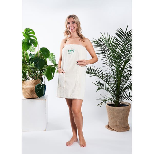 Pareo - ręcznik na rzep 100% naturalna bawełna Yeye Ecru L/XL