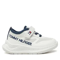 Buty dla chłopców - Sneakersy Tommy Hilfiger Low Cut Lace-Up/Velcro Sneaker T1B9-33868-1756 M Biały - miniaturka - grafika 1