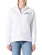 Bluzy damskie - Replay Damska bluza z kapturem W3712A, 001 biały, L, 001 White, L - miniaturka - grafika 1