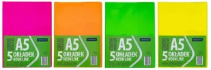 Paczka okładki A5 neon line nieregulowane 5 szt.mix kolorów - ASTRA art-pap - Dyplomy i okładki - miniaturka - grafika 1