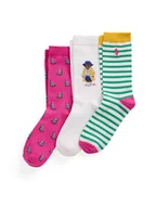 Skarpetki dla dzieci - Polo Ralph Lauren Zestaw 3 par wysokich skarpet dziecięcych 448969097001 Kolorowy - miniaturka - grafika 1