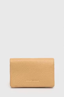 Portfele - Coccinelle portfel skórzany damski kolor beżowy - grafika 1