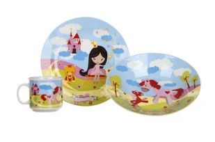 ZESTAW obiadowy śniadaniowy talerzyk dla DZIECI księżniczka roczek urodziny - Zestawy naczyń dla dzieci - miniaturka - grafika 1