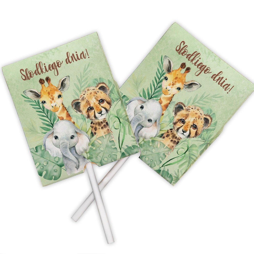 LIZAKI podziękowanie na Roczek i urodziny Safari 10szt
