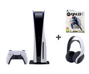 Konsole Playstation - Sony PlayStation 5 + FIFA 23 + słuchawki Pulse 3D White - miniaturka - grafika 1