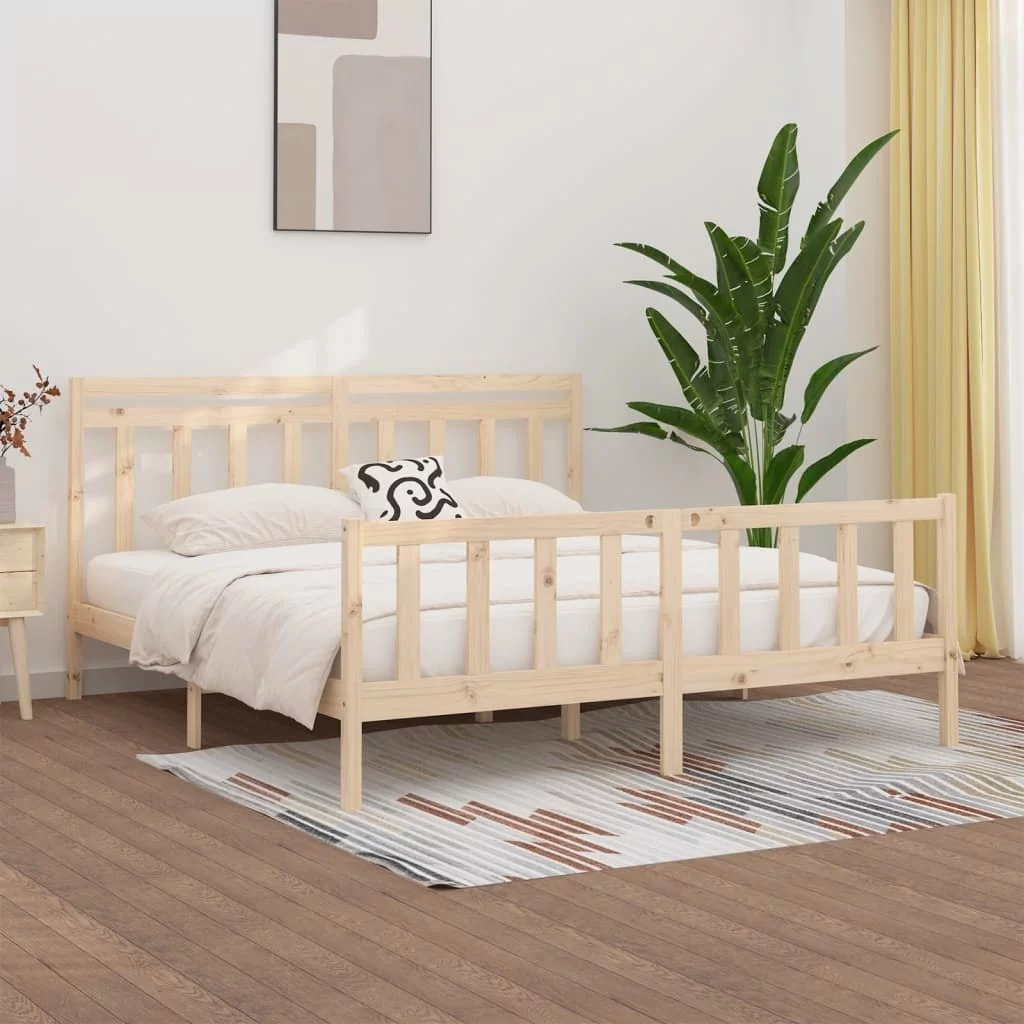 Lumarko Rama łóżka, lite drewno sosnowe, 180x200 cm, Super King