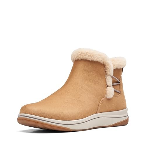 Clarks Damskie sztyblety Breeze Fur, jasnobrązowy materiał, 41,5 EU, Jasnobrązowy materiał, 41.5 EU Weit