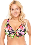 Stroje kąpielowe - Vivisence Vivisence 3203 różowe kwiaty 75E Kostium kąpielowy biustonosz miękki - miniaturka - grafika 1