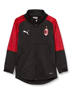 PUMA Uni Kinder Ac Milan 20/21 Stadium Home Jr kurtka treningowa czarny Puma Black-Tango Red 164 - Kurtki i płaszcze dla chłopców - miniaturka - grafika 1