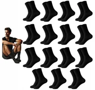 Skarpetki męskie - 15 par SKARPETY BAWEŁNIANE FROTTE MĘSKIE GRUBE WYSOKIE ZIMOWE 39-42 CZARNE - miniaturka - grafika 1