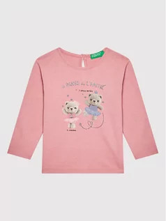 Bluzy dla chłopców - Benetton United Colors Of Bluzka 3ATNC15G4 Różowy Regular Fit - grafika 1