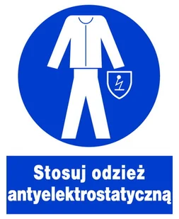 Zno-33 Znak Stosuj Odzież Antyelektrostatyczną - Akcesoria BHP - miniaturka - grafika 1