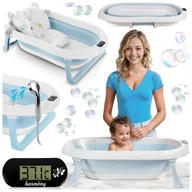 Wanienki dla dzieci - WANIENKA DZIECIĘCA Z TERMOMETREM HARMONY NIEBIESKA + PODUSZKI SŁONIKI - miniaturka - grafika 1