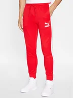 Spodnie sportowe męskie - Puma Spodnie dresowe Iconic T7 530098 Czerwony Regular Fit - miniaturka - grafika 1