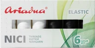 Pasmanteria - Zestaw nici Ariadna Elastic White&Black, Artyn Flex 120/180m, 6 kol. - miniaturka - grafika 1