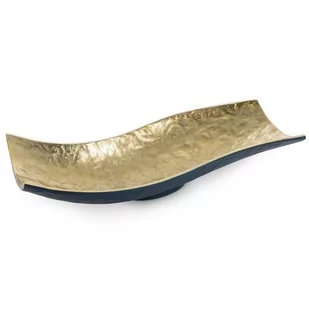 Misa patera metalowa PEDRO 39X16X9 granatowa + złota - Tace i patery - miniaturka - grafika 1