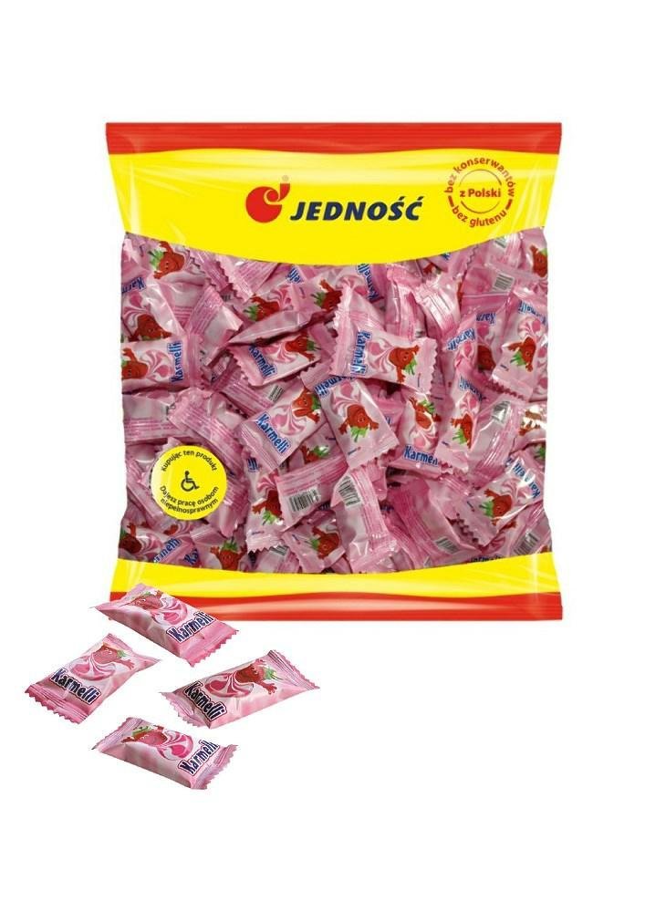 JEDNOŚĆ KARMELLI TRUSKAWKOWO-ŚMIETANKOWE KARMELKI 1KG