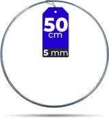 Wyposażenie pokoiku dziecięcego - Obręcz metalowa GRUBA SREBRNA 50 cm 5 mm makrama - miniaturka - grafika 1