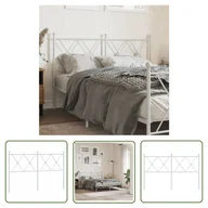 Inne meble do sypialni - The Living Store Metalowe wezgłowie - białe - 140 cm - Wezgłowie - miniaturka - grafika 1