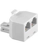 Kable miedziane - Goobay R ohne Kennzeichnung TEL ADAP RJ11/6P4C 1xM 2xF WHITE 4040849930508 - miniaturka - grafika 1