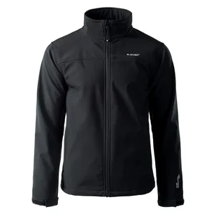 Męski Softshell HI-TEC LINNUS 99861-BLACK/BLK – Czarny - Bluzy sportowe męskie - miniaturka - grafika 1