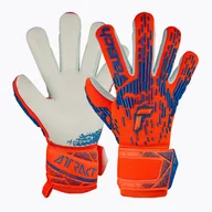 Piłka nożna - Rękawice bramkarskie dziecięce Reusch Attrakt Freegel Silver Junior hyper orng/elec blue - miniaturka - grafika 1