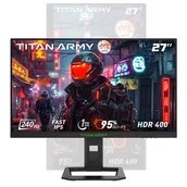 Uchwyty do monitorów - Monitor gamingowy z obrotowym stojakiem TITAN ARMY P2710S 27 cali 16:9 Fast IPS 2K QHD 240Hz, GTG 1ms, HDR400 - Czarny - miniaturka - grafika 1