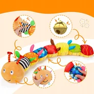 Zabawki sensoryczne - Zabawka Sensoryczna dla Niemowląt Gąsienica Muzyczna Pluszowa Antystresowa - miniaturka - grafika 1