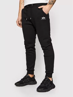 Spodnie męskie - Alpha Industries Spodnie dresowe Basic Jogger 116370 Czarny Slim Fit - grafika 1