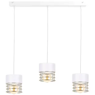 KET LAMPA wisząca 1135 metalowa OPRAWA zwis na belce biały złoty KET - Lampy sufitowe - miniaturka - grafika 1