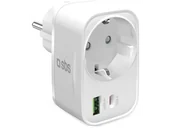 Ładowarki do telefonów - Ładowarka sieciowa z gniazdem SBS 20W USB-A USB-C Biały - miniaturka - grafika 1