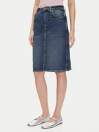 Spódnice - Lee Spódnica jeansowa 112355270 Granatowy Regular Fit - miniaturka - grafika 1