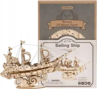 Puzzle - Puzzle Drewniane 3D Statek Żaglowiec Na Fali Drewniana Dekoracja Prezent - miniaturka - grafika 1