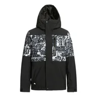 Kurtki narciarskie - Dziecięca Kurtka ocieplana QUIKSILVER MISSION PRINTED BLOCK YOUTH JK EQBTJ03155-KVJ1 – Czarny - miniaturka - grafika 1