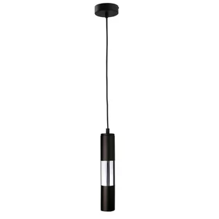KET LAMPA wisząca KET1259 metalowa OPRAWA tuba zwis czarny srebrny KET1259 - Lampy sufitowe - miniaturka - grafika 1