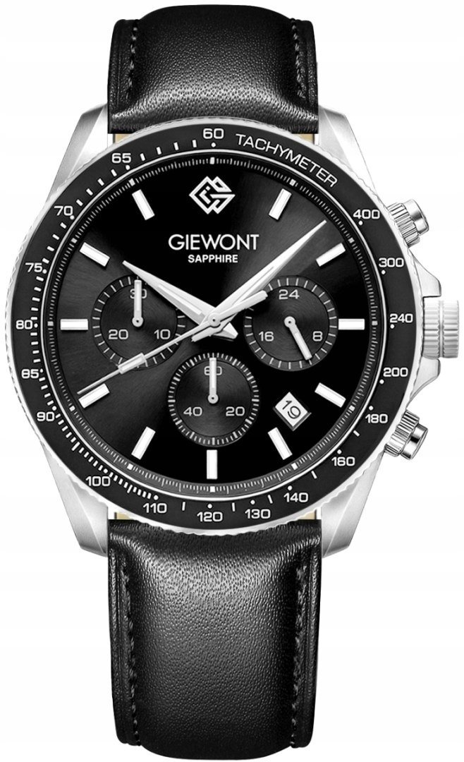 Zegarek Giewont Zegarek Męski Chronograph Sapphire Czarny GW3520-A4